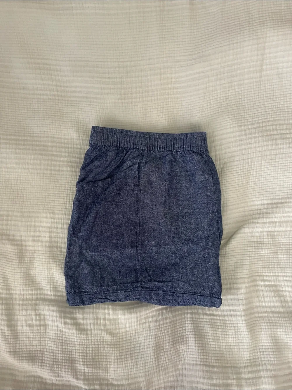 Blue Denim-Look Shorts
